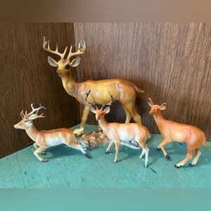 Set of 4 vintage plastic deer